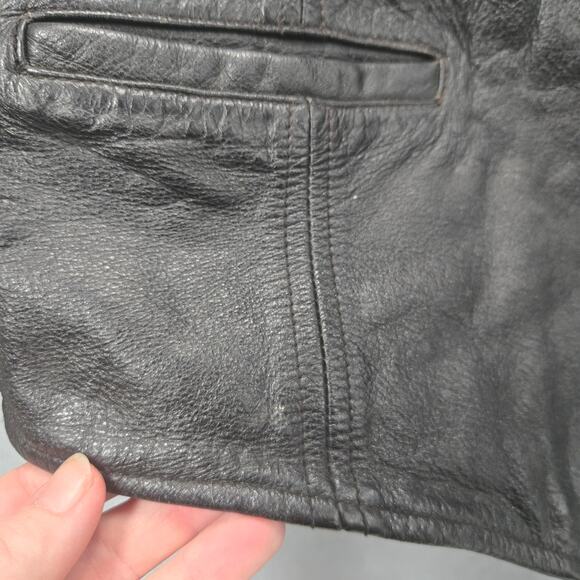 Wilsons Leather Black Button Down Vest Size Large - Picture 4 of 12